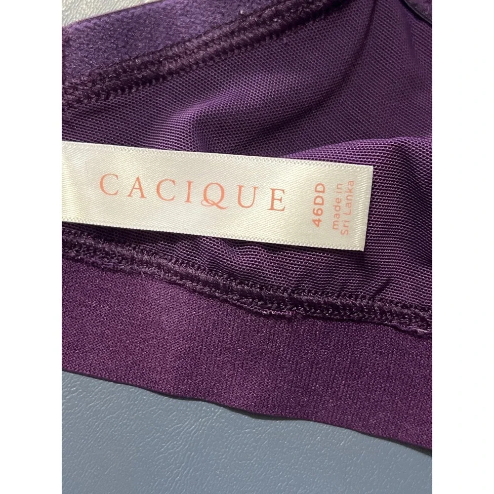 Purple Lace‎ Full Coverage Underwire Bra Women's Size 46DD Coquette
